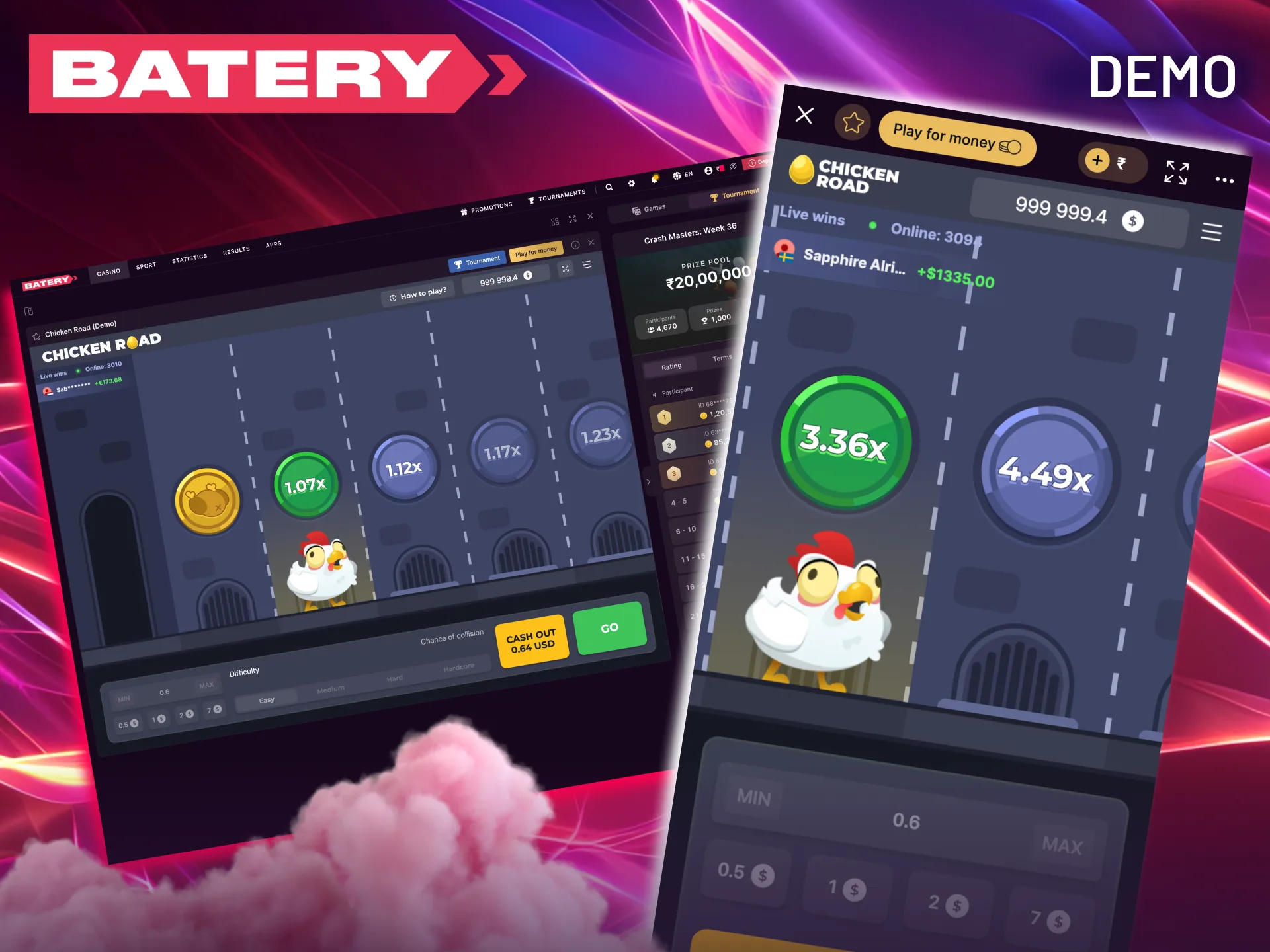 Play Chicken Road for free at Batery and learn the game risk-free.