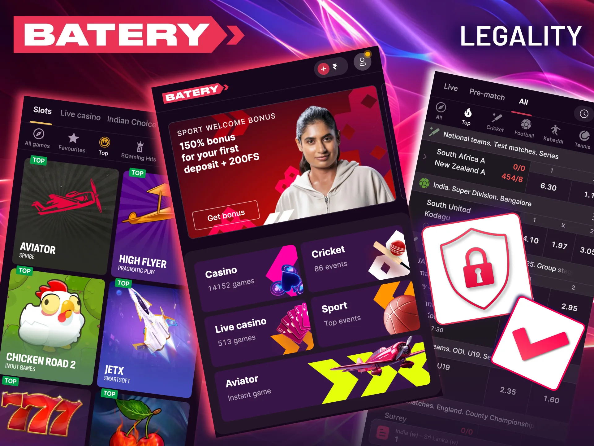 Batery operates legally in India under a Curacao license.