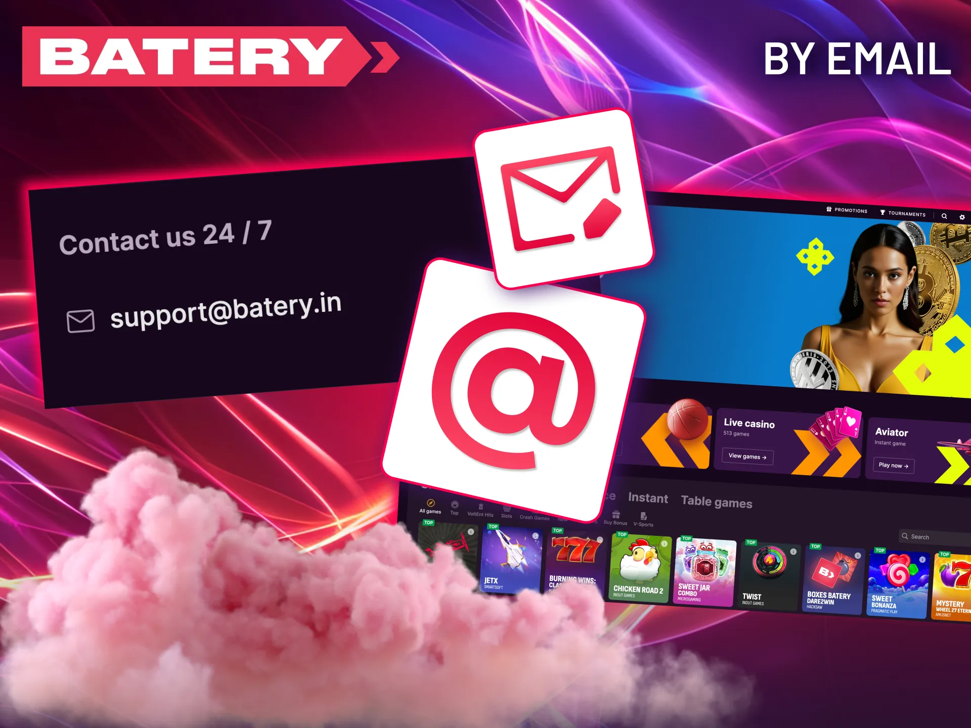 Send clear, polite emails to Batery support with screenshots if needed.