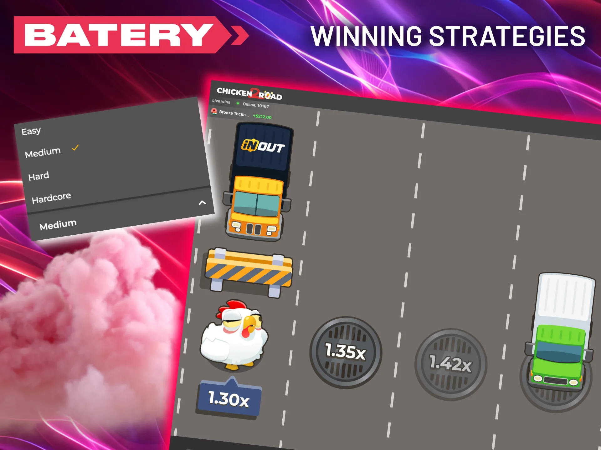 Batery guides players on Chicken Road 2.0 with winning approaches.