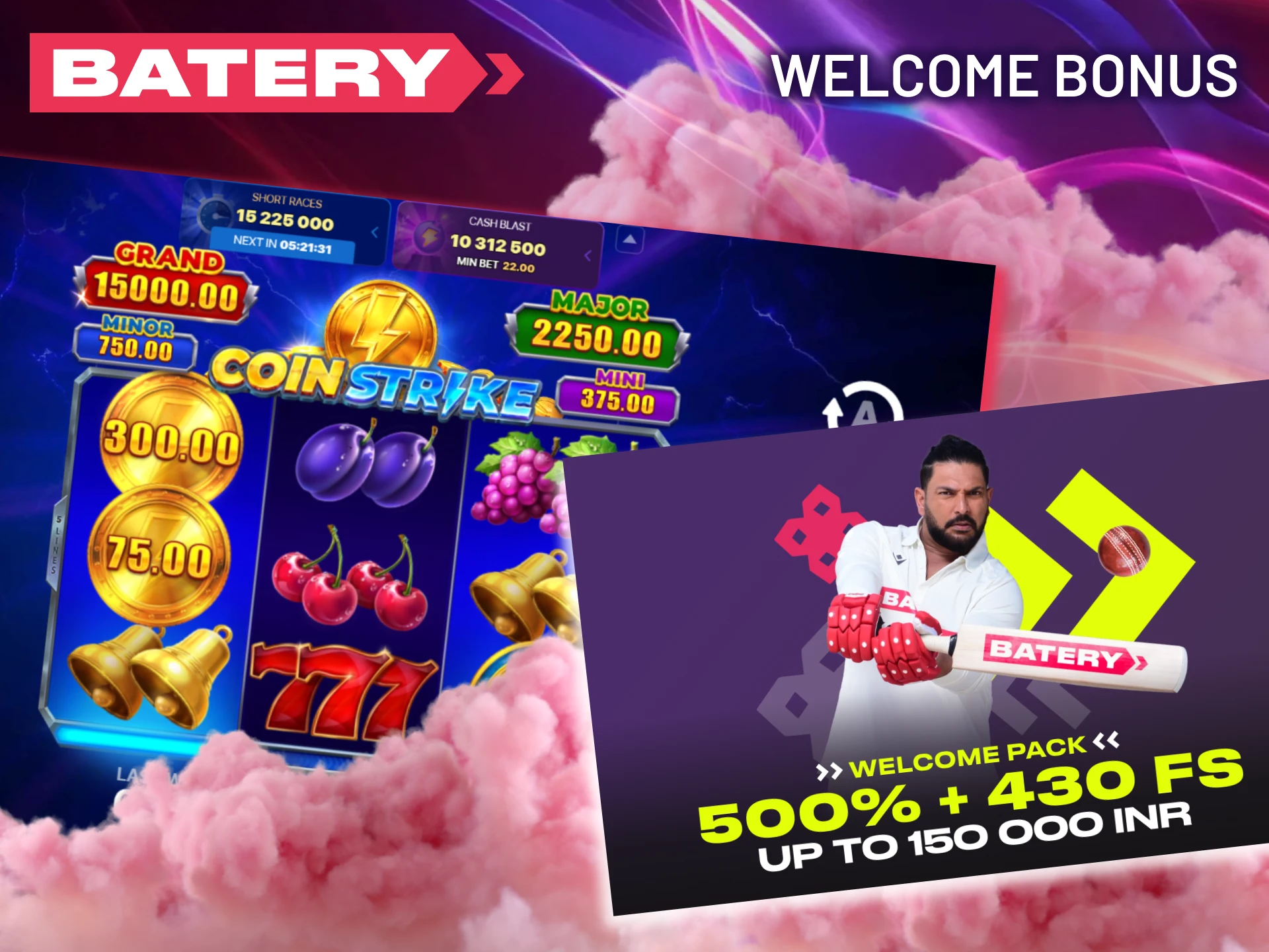 Receive a welcome bonus from Batery and use it to play Coin Strike.